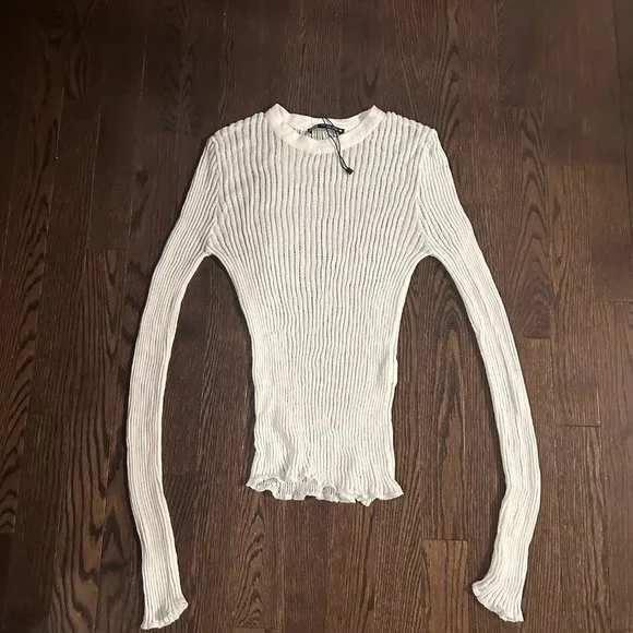 Zara Ribbed Mesh Top - Picture 2 of 2